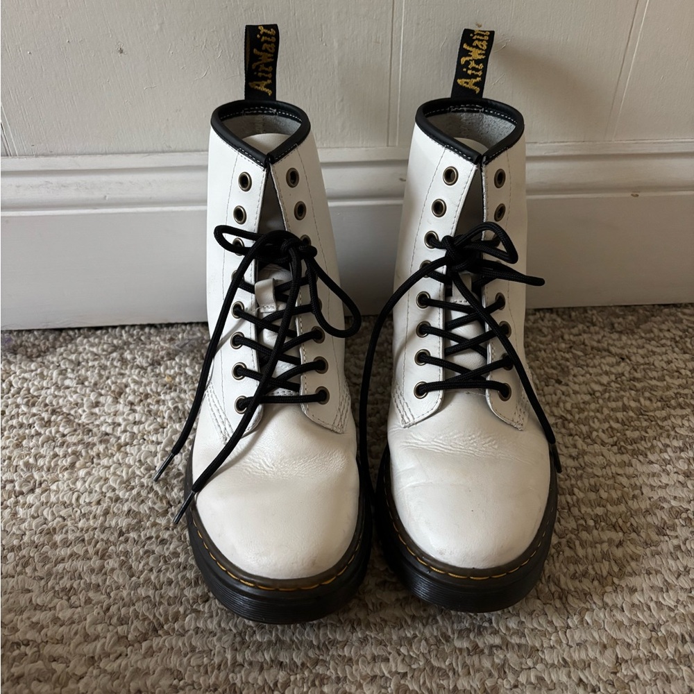 Dr. Martens White and Black Women's Boots